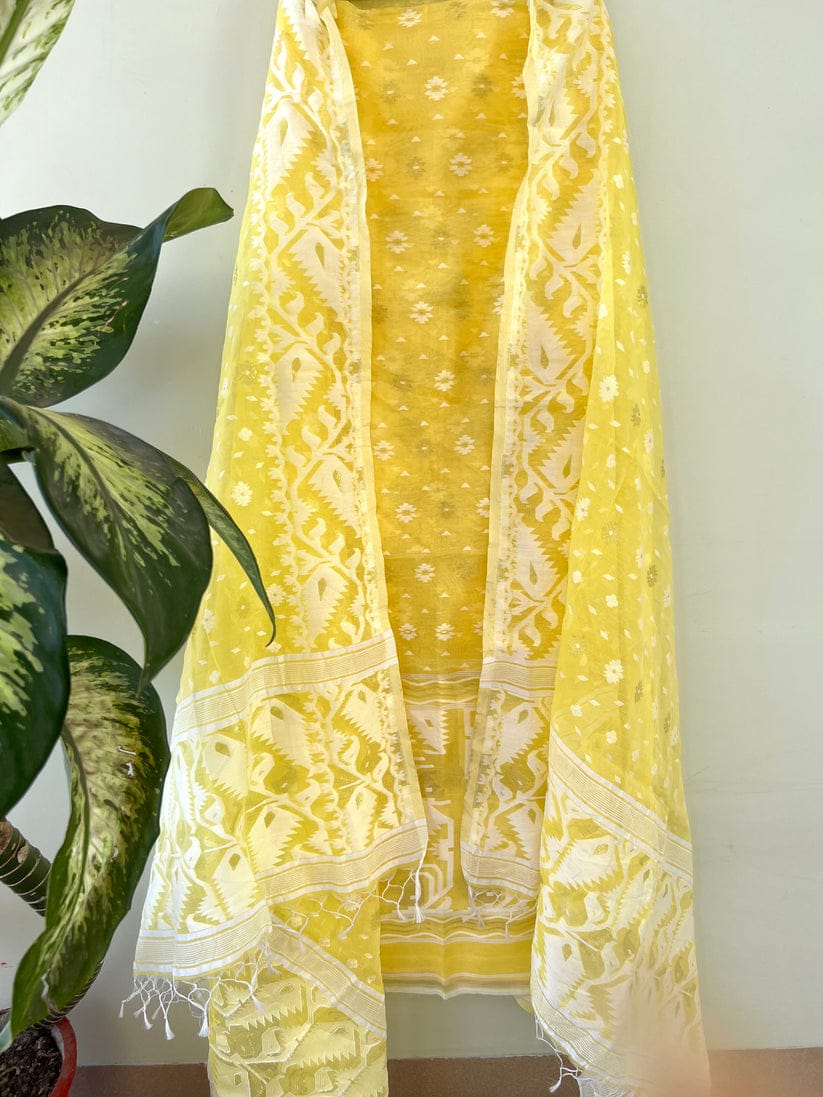 Soft Cotton Salwar Suit with Jamdani Work