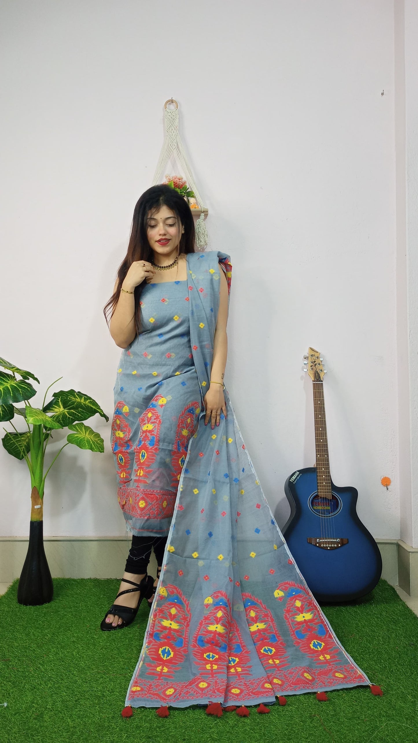 Graceful Weaves – Jamdani Cotton Suit