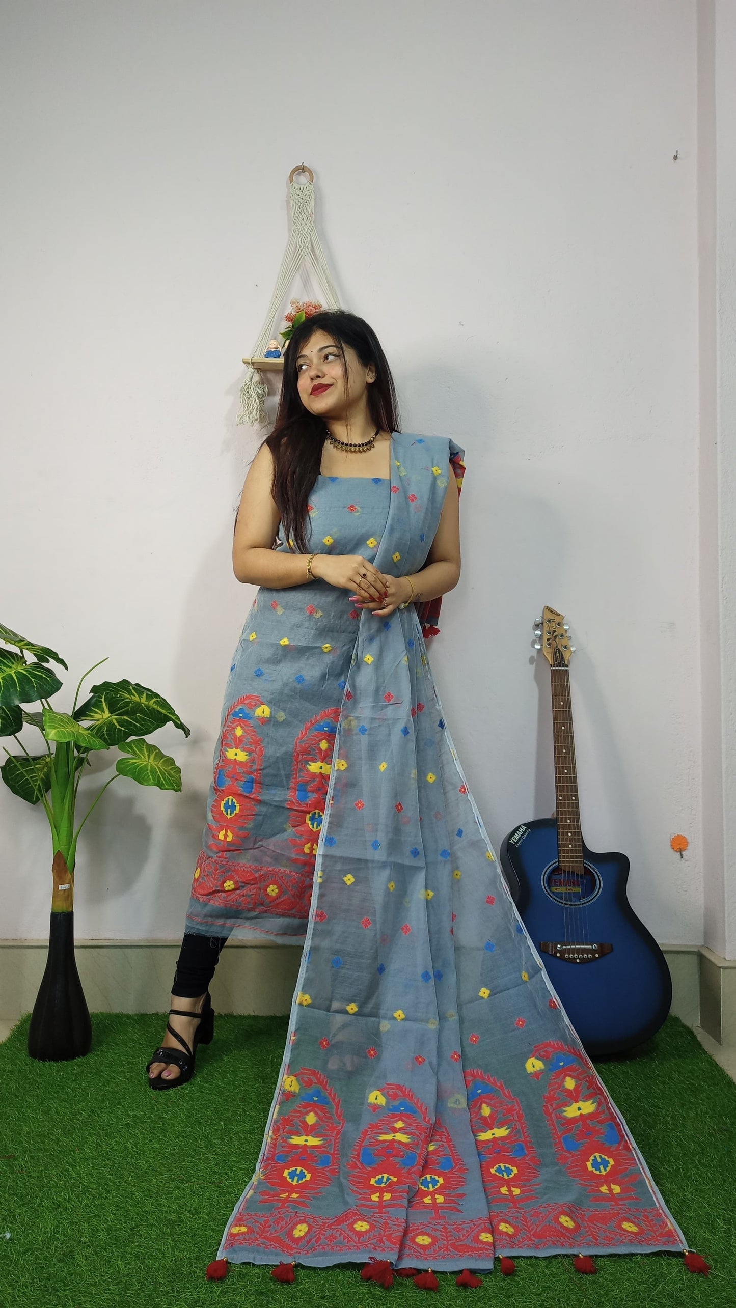 Graceful Weaves – Jamdani Cotton Suit