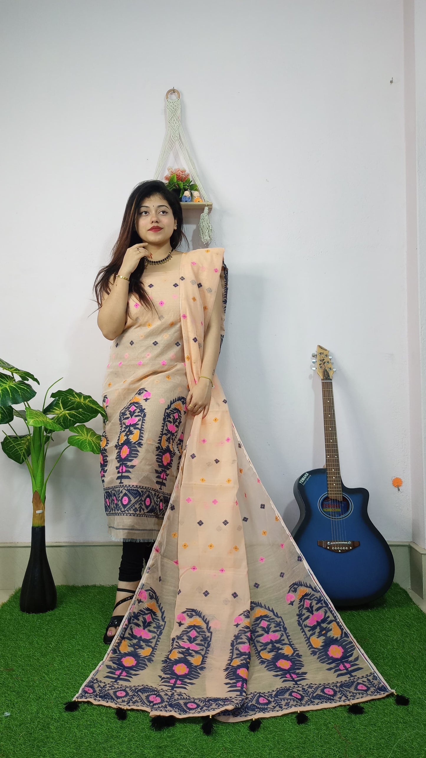 Graceful Weaves – Jamdani Cotton Suit