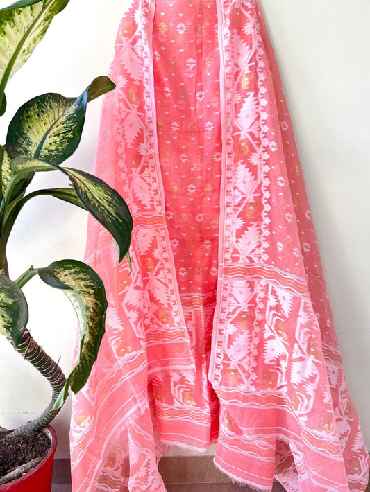 Soft Cotton Salwar Suit with Jamdani Work