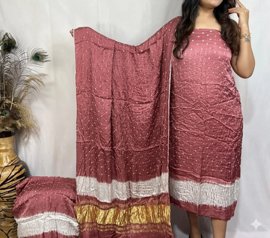 ✨ Pure Modal Silk Bandhej Suit Set – Elegant 3 Piece Collection ✨