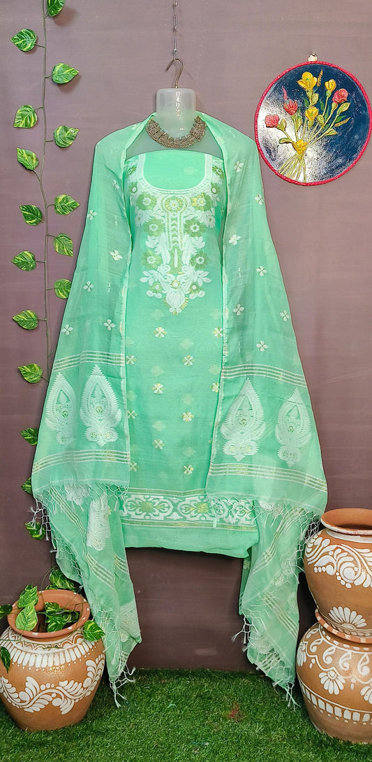 Luxurious Resom Cotton Jamdani Salwar Suit