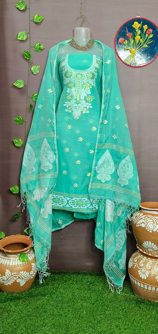 Luxurious Resom Cotton Jamdani Salwar Suit