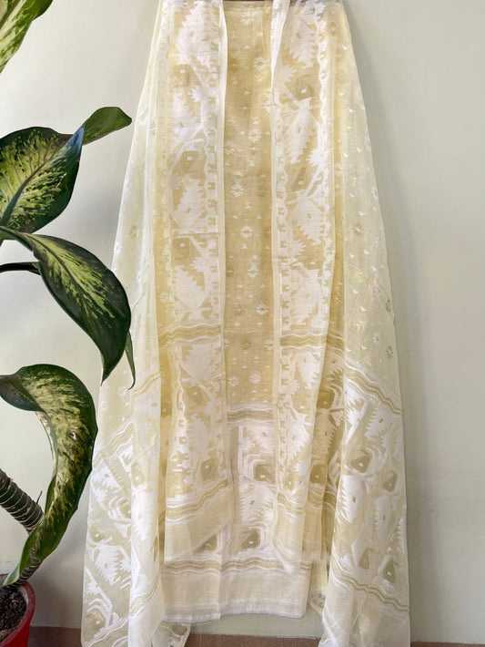 Soft Cotton Salwar Suit with Jamdani Work