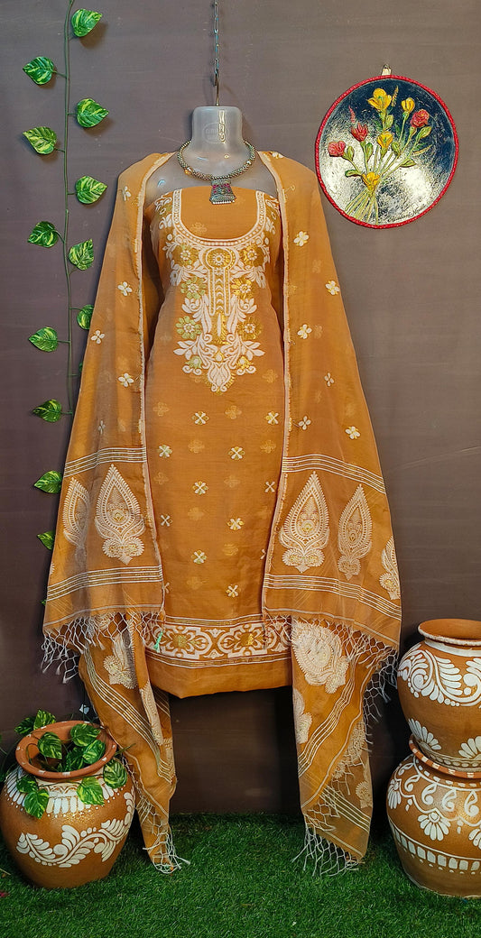 Luxurious Resom Cotton Jamdani Salwar Suit
