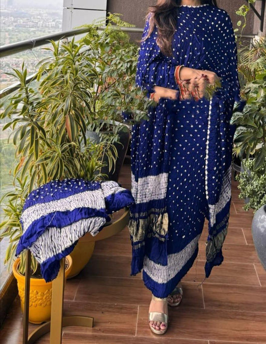 Royal Blue Elegance – Pure Modal Silk Set