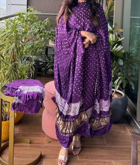 Royal Violet Charm – Pure Modal Silk Set