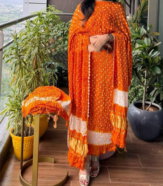 Radiant Bright Orange – Pure Modal Silk 3-Piece Set