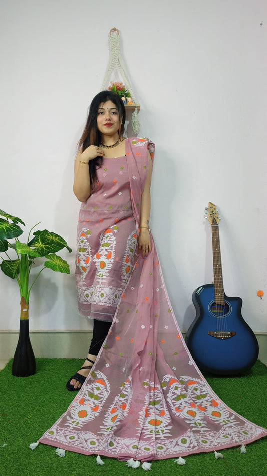 Ethereal Weaves – Jamdani Cotton Suit