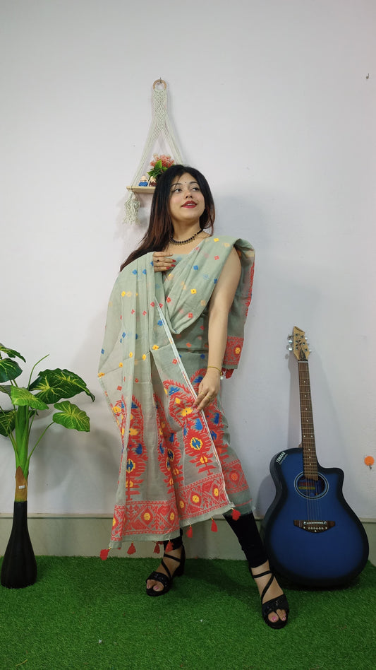 Timeless Charm – Jamdani Cotton Suit