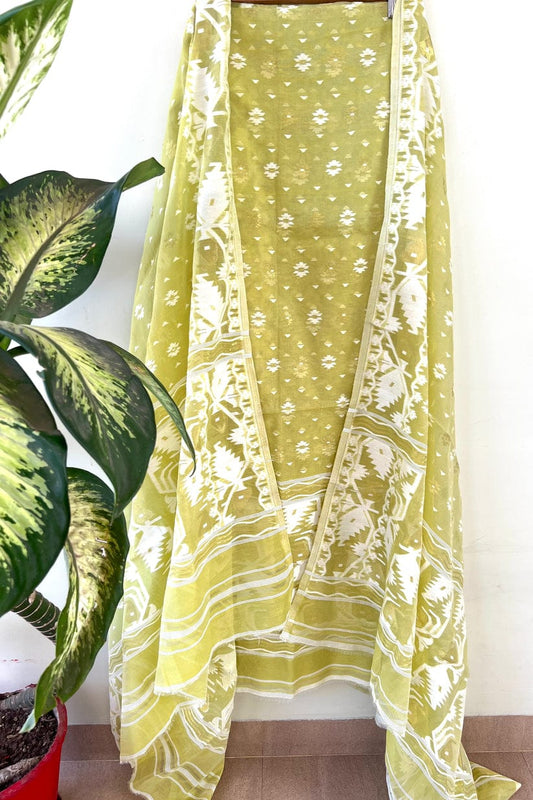 Soft Cotton Salwar Suit with Jamdani Work