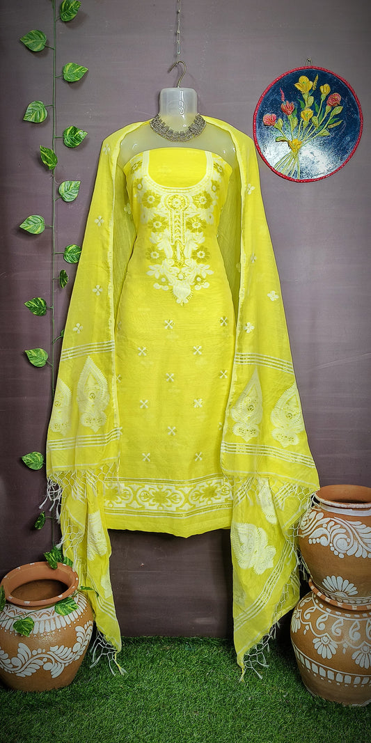 Luxurious Resom Cotton Jamdani Salwar Suit