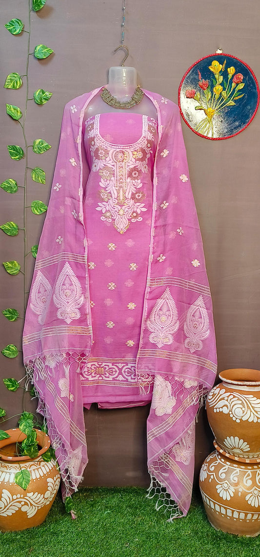 Luxurious Resom Cotton Jamdani Salwar Suit