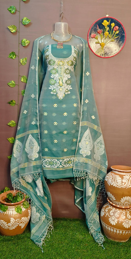 Luxurious Resom Cotton Jamdani Salwar Suit