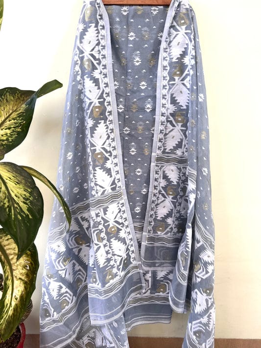 Soft Cotton Salwar Suit with Jamdani Work