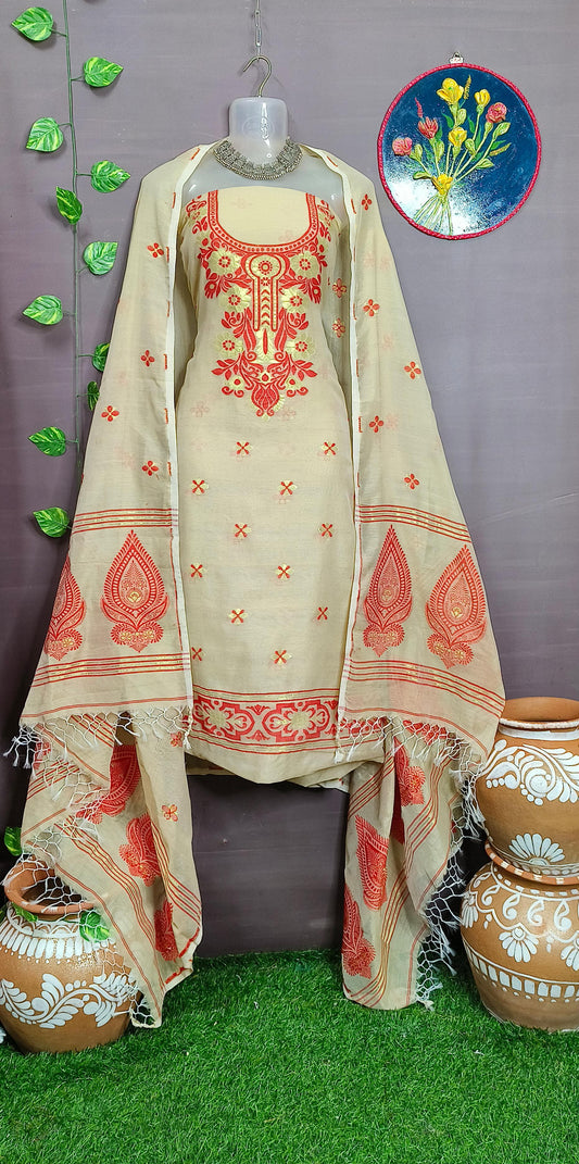 Luxurious Resom Cotton Jamdani Salwar Suit